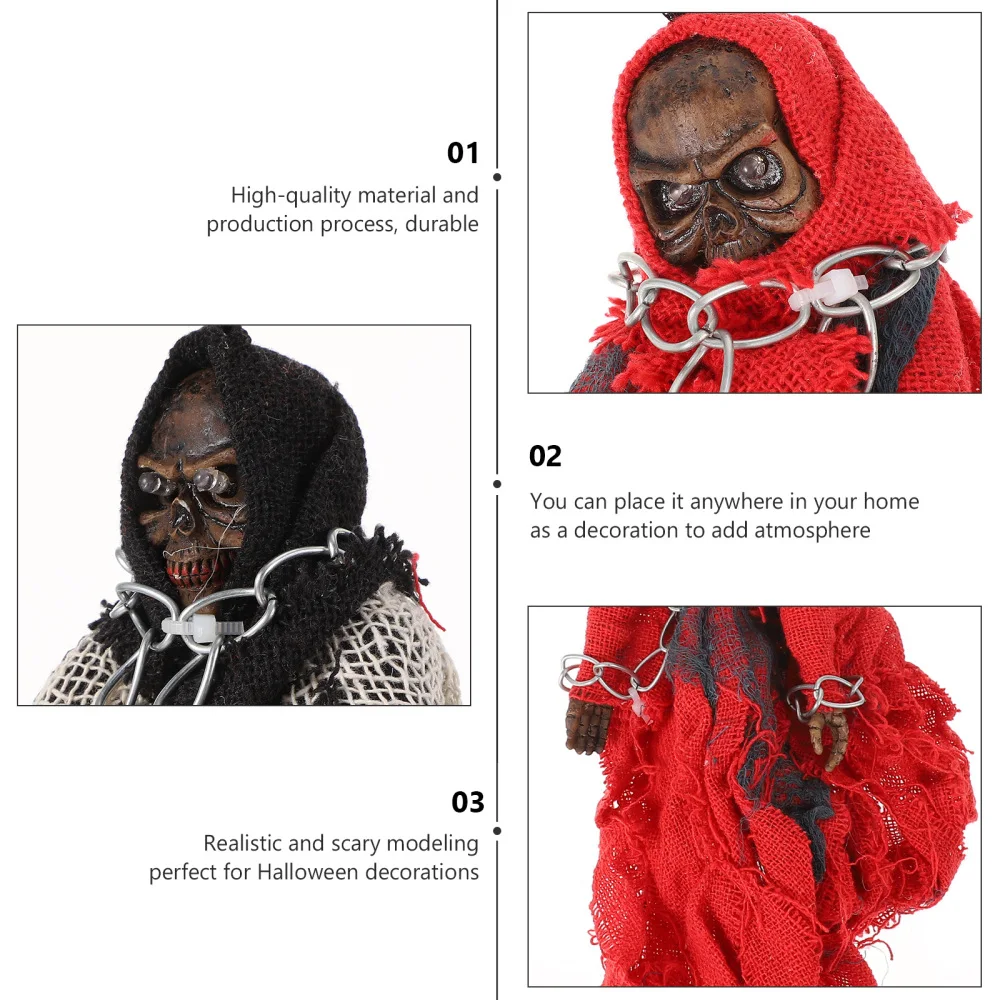 

2pcs Scary Ghost Pendants Lifelike Skeleton Head Hanging Adornments