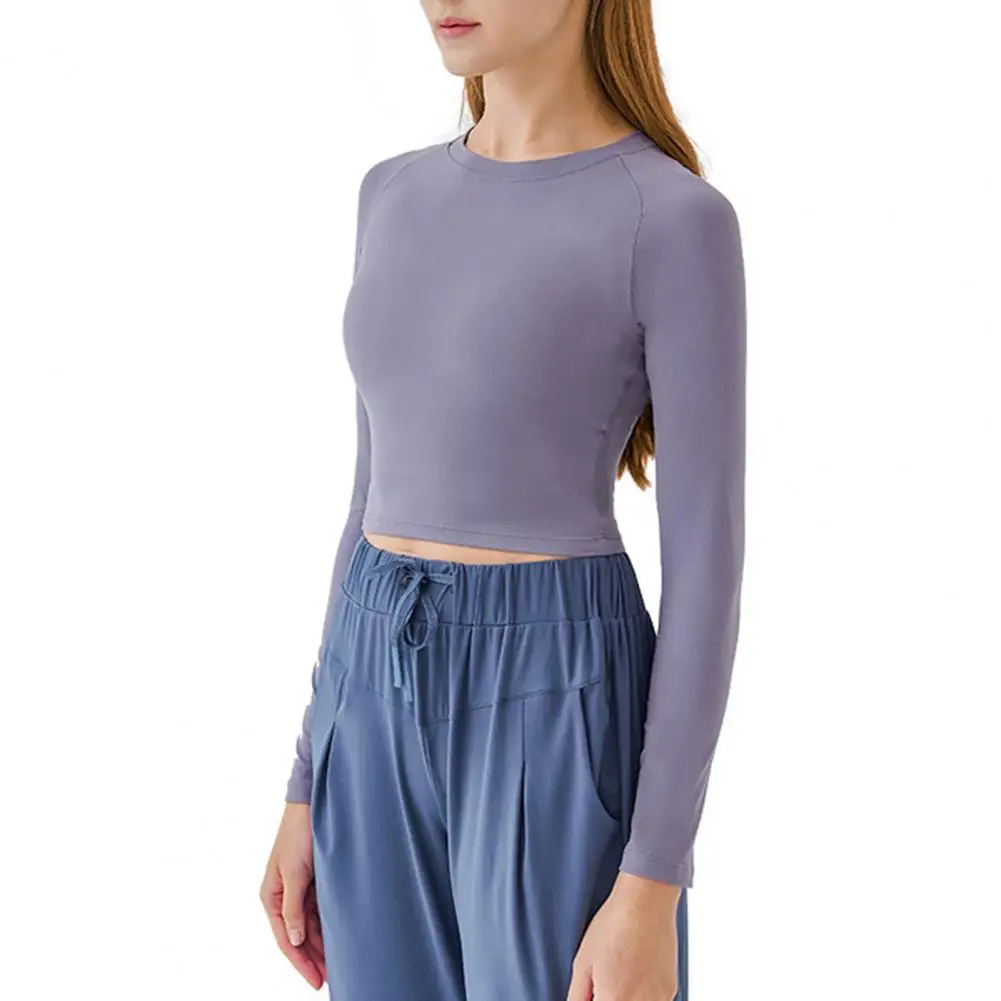 

Мягкая водопоглощающая укороченная толстовка с круглым вырезом для упражнений