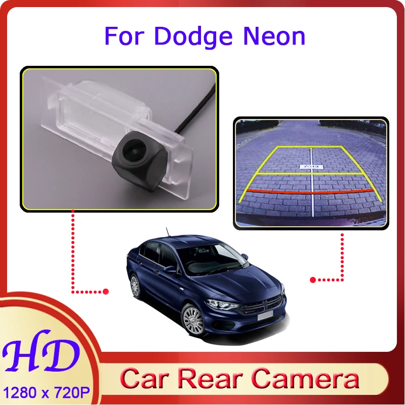 

Автомобильная камера заднего вида «рыбий глаз» для Chrysler, Dodge Neon, 2016 ~ 2022, ночное видение, HD, водонепроницаемая, задний вид, резервная камера 720P