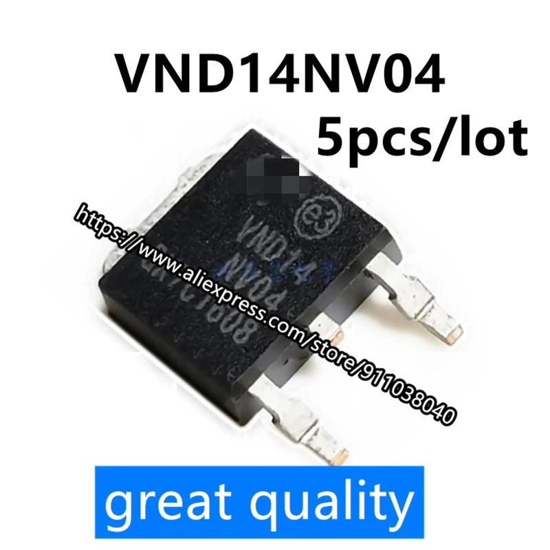 

Трубка с полевым эффектом VND14NV04 VND14 TO-252 MOS, 5 шт./лот, N-канал, 12 А, 40 в