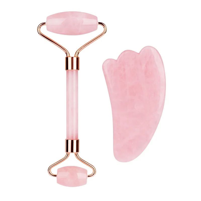 

Розовый кварц натуральный нефритовый ролик для массажа лица камень кристалл для похудения подтяжка морщин двойной подбородок средство для...