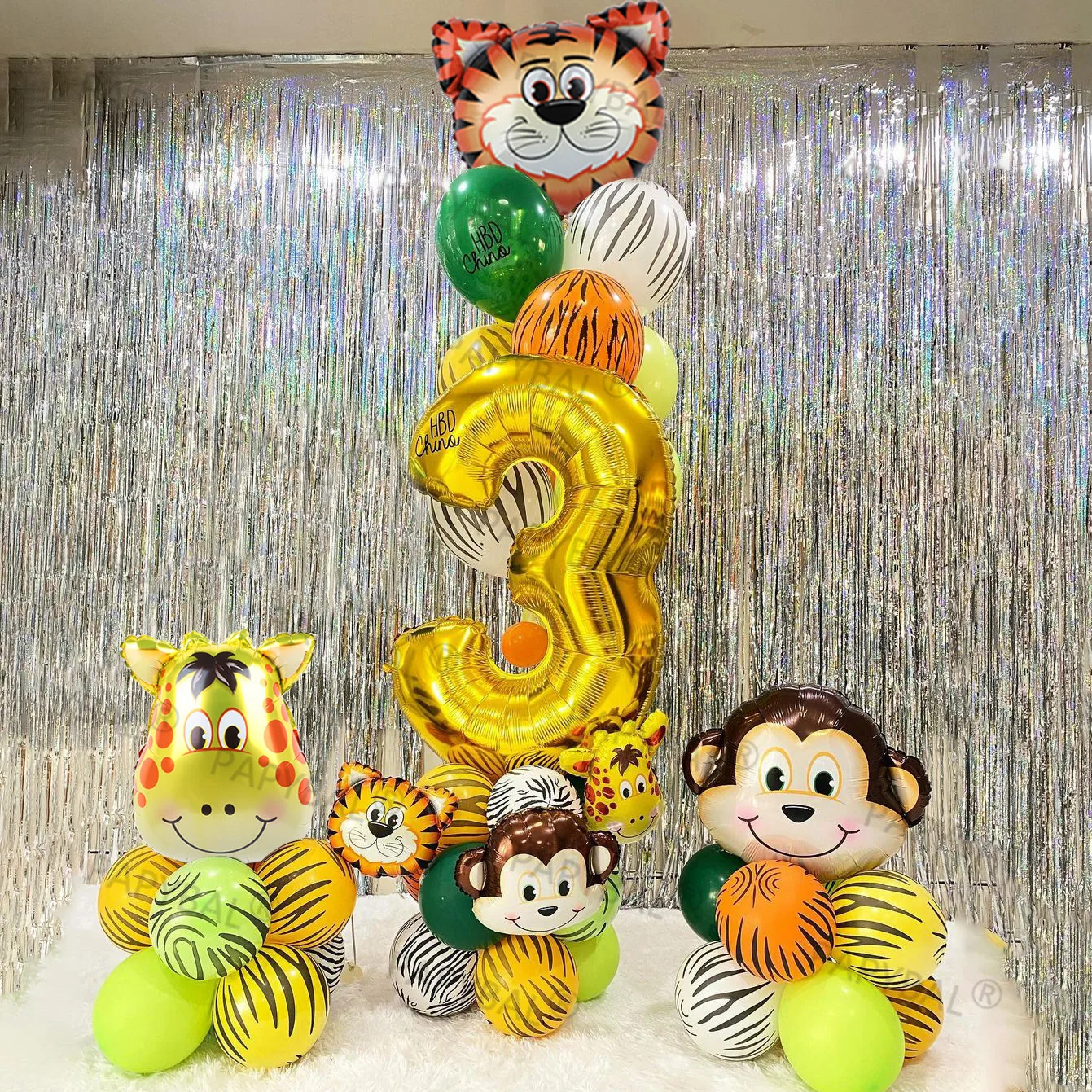

39pcs Balloons Garland Arch Kit Jungle Forest Animal Theme Number 32" Foil Balloons For Kids Birthday Gifts Party Decors Globos