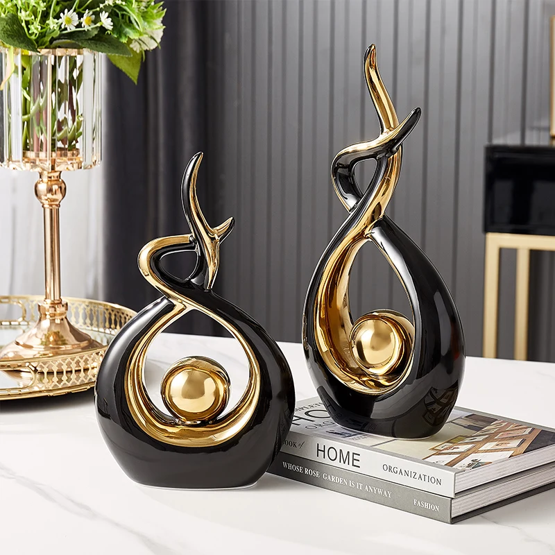 

Abstract Art Ceramic Statue Creative Light Luxuryism Modern Craft Decoration Living Room Bedroom Porch Desktop Home Decoration