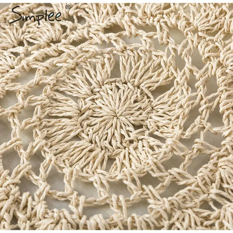 Simplee из ротанга, женские сумки через плечо, круглые соломенные сумки, большая емкость, ручная работа, летние сумки, женские круглые богемные сумки