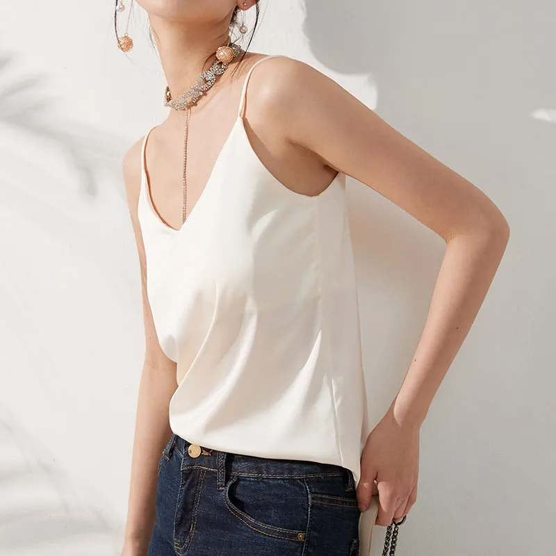 

Crop Top Women Sexy Tank Tops Multicolors Sleeveless Bodycon Temperament T-shirt Vest Summer Fashion Lace silk Camisole Top