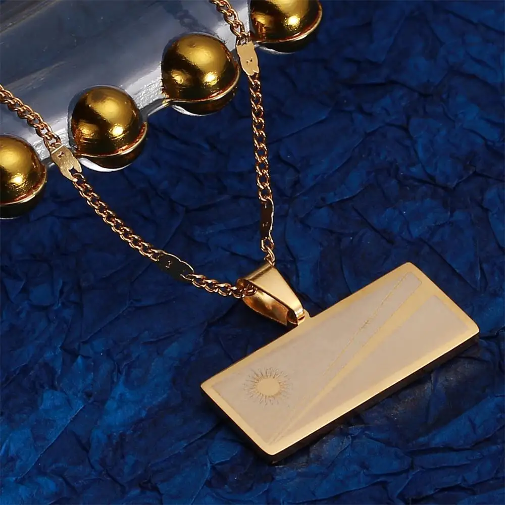 Ожерелье из нержавеющей стали с изображением карты Святого Люсии модное колье