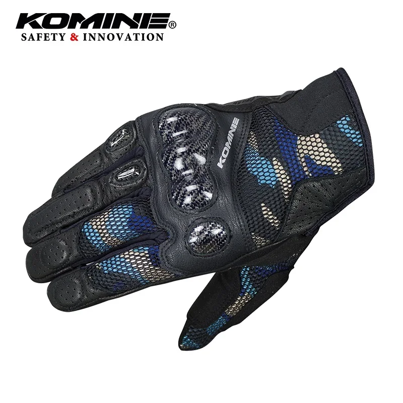 Летние сетчатые перчатки KOMINE GK 197 защитные из углеродного волокна ударопрочные