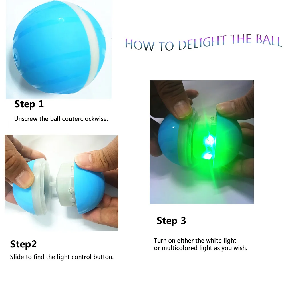 

Smart Interactive Cat Toy Pet Ball LED Auto Rolling Flash Ball Amusing Toy Waterproof Silicone USB Charging for Dogs Cat Pet Toy