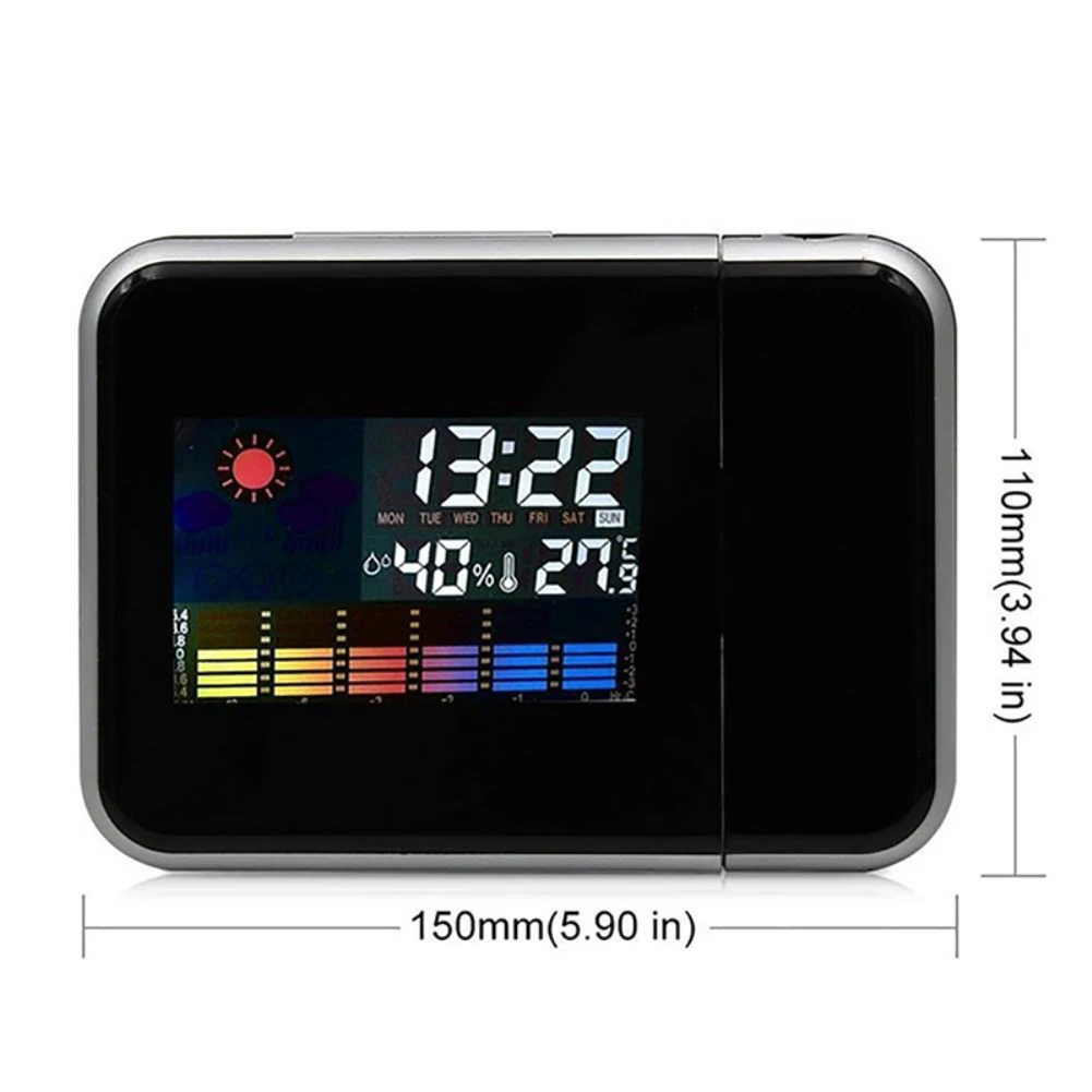

Multifunctional Projection Alarm Clock LED Digital Date Snooze Function Backlight Wake Up Projector Desk Table Clock With Time
