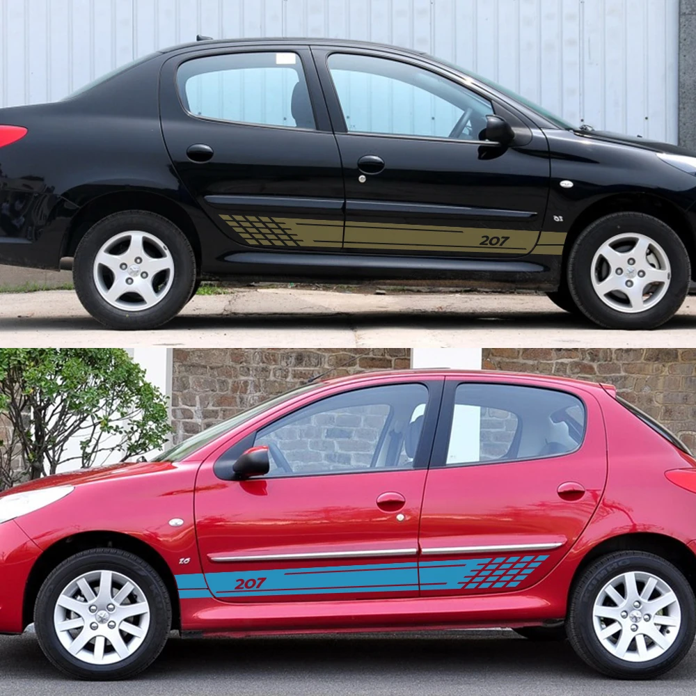 2 шт. наклейки на дверь и боковую юбку для Peugeot 207|Наклейки автомобиль| |