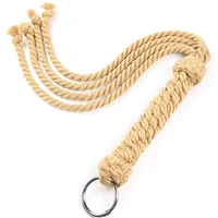 crafts rope bull whip cow hide horsewhip for horse training crop whip detachable metal ring