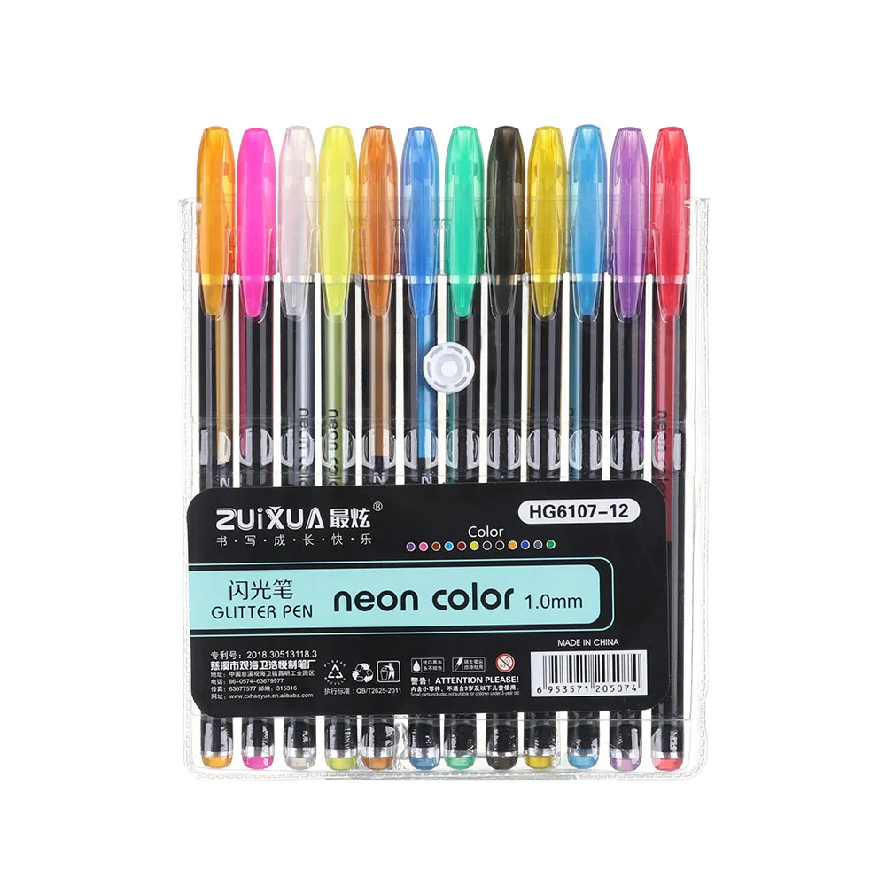 1-12 color Flash pen 12/18/24/36/48 шт./упак. креативный флеш-набор гелевых ручек яркий гелевая ручка для нанесения хайлайтера журналы, чтобы привлечь художественный Маркер для белой доски "сделай сам" рисунков в виде ручки - Цвет: 1-12 color Flash pen