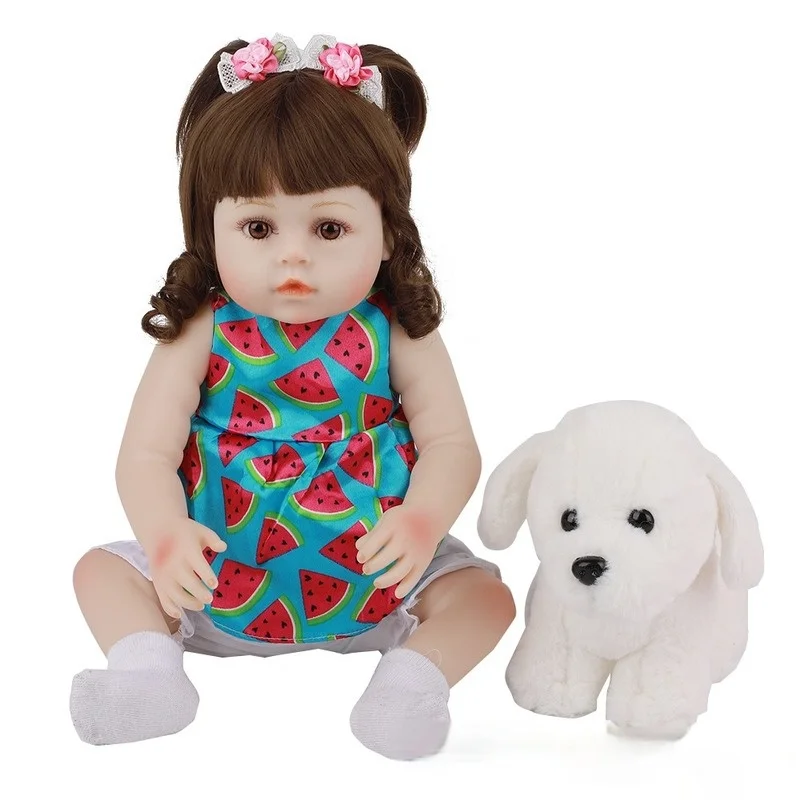 

18 Inch Girls Full Body Silicone Simulation Baby Rebirth Doll Toy Doll Can Accompany The Child To Play