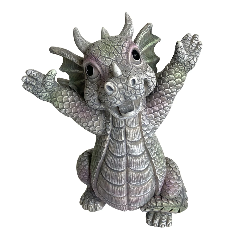 

Dragon Meditated Statue Dwarf Garden Decoration Home Accessories Collecting Xiaolongren Resin Ornaments