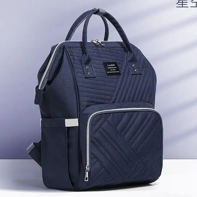 Navy blue Аутентичные большие сумки для подгузников для мам, сумка для пеленания для мам, большой детский рюкзак для путешествий, сумка для кормления, дропшиппинг - Цвет: Navy blue