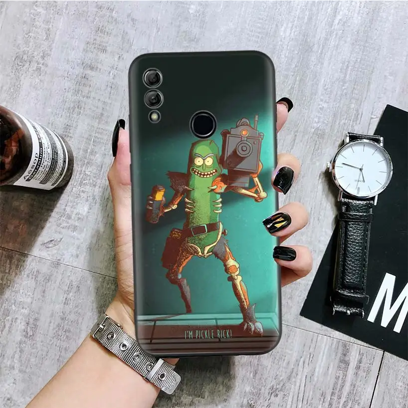 Рик и Морти рассольник черная крышка чехол для телефона для huawei Y9 Y5 Y6 Y7 Honor 10 9 Lite 9X8X8 S 8A фотоаппаратов моментальной печати 7S 7A 10i 20i V20 чехол