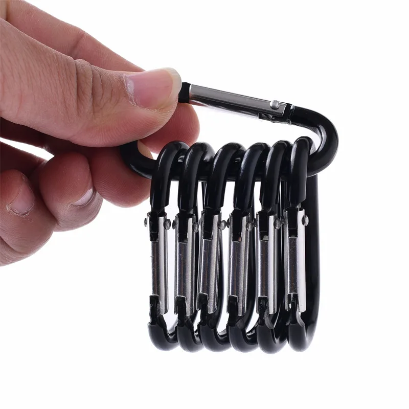 

5 pcs 6D mini spring hike survive paracord clasp hook tactical keyring backpack hang Carabiner camp mountain climb gear harness