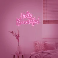 hello beautiful led neon light sign customise name for birthday party decoration bedroom wall decor name logo personalized