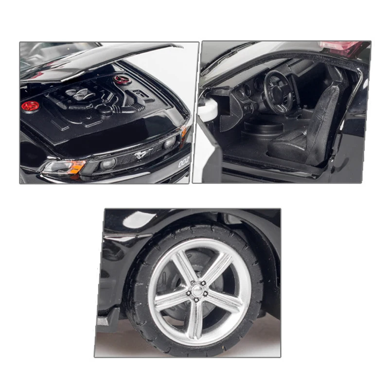 

HOBEKARS 1:32 Car Model Diecasts & Toy Vehicles Mustang GT Alloy Metal Simulation Police Car Toys With Sound Light For Kids Gift