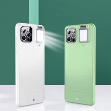Smart Selfie Fill Light Up Phone Case For IPhone 12 11 Pro 12Pro Xs Max Xr 7 Square Light LED Phone Holder Cover For Video Live