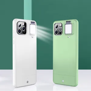 smart selfie fill light up phone case for iphone 12 11 pro 12pro xs max xr 7 square light led phone holder cover for video live free global shipping