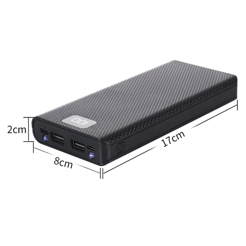 C18 Dual USB ЖК дисплей Мощность внешнего аккумулятора 8x18650 Батарея чехол банковской