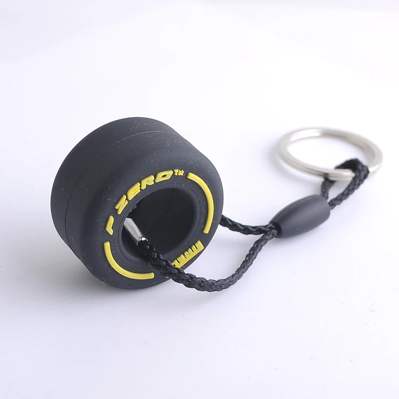 

New PVC rubber tire key chain creative small tire pendant car decoration auto parts gift