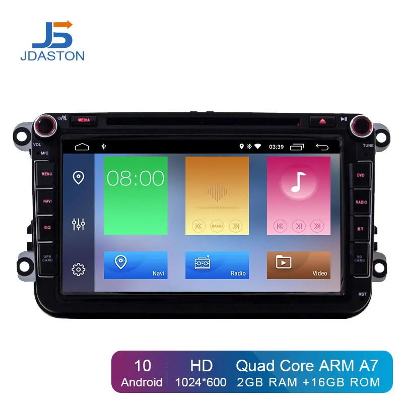JDASTON 2 Din Android 10,0 Автомобильный мультимедийный радио gps dvd-плеер для Volkswagen VW Passat B6 CC b7 Polo Golf 4 5 Tiguan Jetta BORA