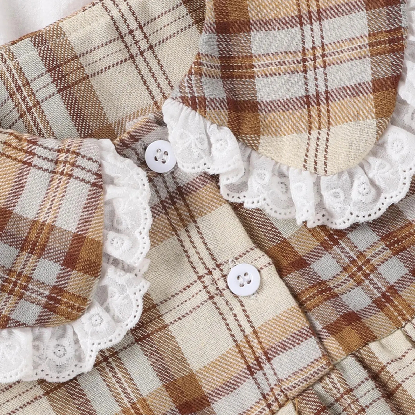 

Infant Baby Girl Clothes Ruffle Plaid Romper Newborn Spring Long Sleeveless Lattice Style Flounce Jumpsuit Toddler Girl bodysuit