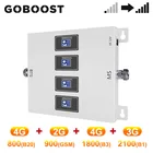 Усилитель сотовой связи GOBOOST GSM 2g 3g 4g, четырехдиапазонный усилитель сигнала LTE 800 GSM 900 DCS 1800 UMTS 2100 МГц, ретранслятор (B20 + GSM + B3 + B1)