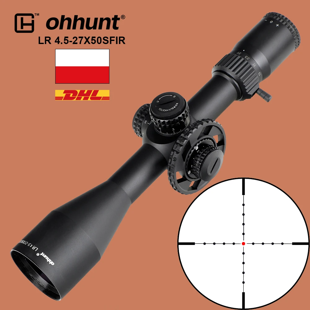 Тактический Оптический прицел ohhunt LR 4 5 27X50 SFIR оптический Mil dot с боковым