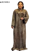 gold sequins african long dresses women clothing muslim long dress high quality maxi dress lady abaya party rich dress 2022 new