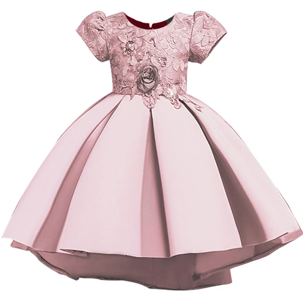 Flower Lace Dress Girls Clothes Princess Party Pageant Long Gown Kids Dresses for Girls Wedding Birthday Clothing