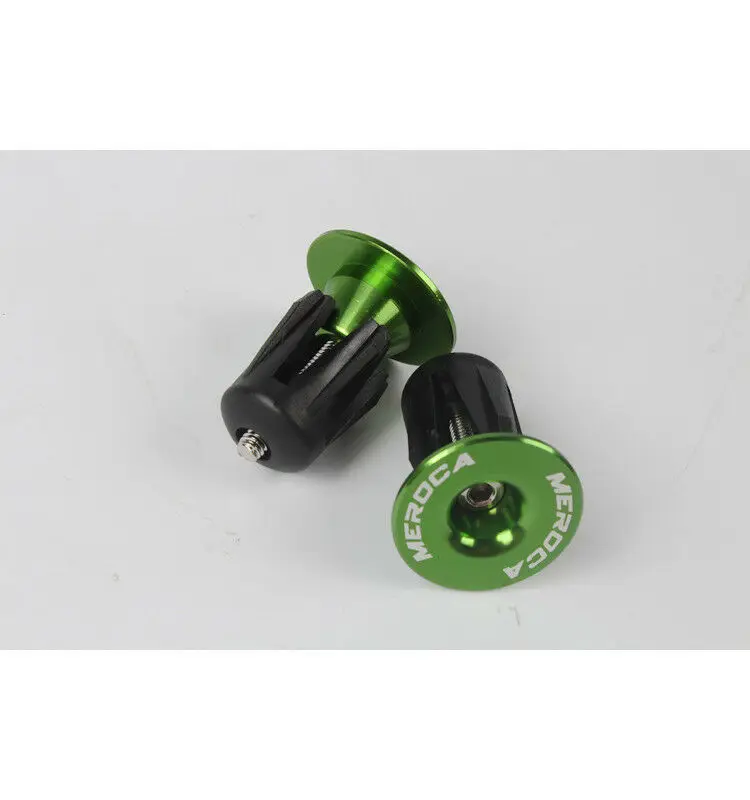 Green-1pair MEROCA, 2 шт., заглушки для горного велосипеда, алюминиевый сплав, замок, Аксессуары для велосипеда, MTB, дорожный велосипед, ручка, заглушка для руля, заглушка - Цвет: Green-1pair