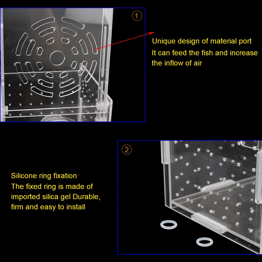 

10X10X10CM Tropical Fish Breeding Box Production Box Acrylic Fish Tank Aquarium Box Small Fish Isolation Net Aquarium Supplies