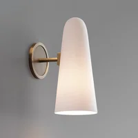 Simple Milk Glass Wall Lamp Modern Bedroom Wall Sconces Bathroom Light Fixtures for Home Decor Dining Room Cafe Office Luminaire