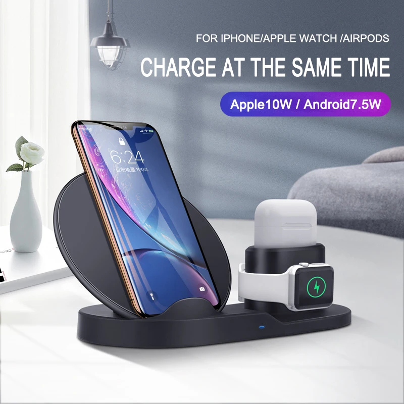 Беспроводное зарядное устройство Функция умножения 3 комбинируется в одном