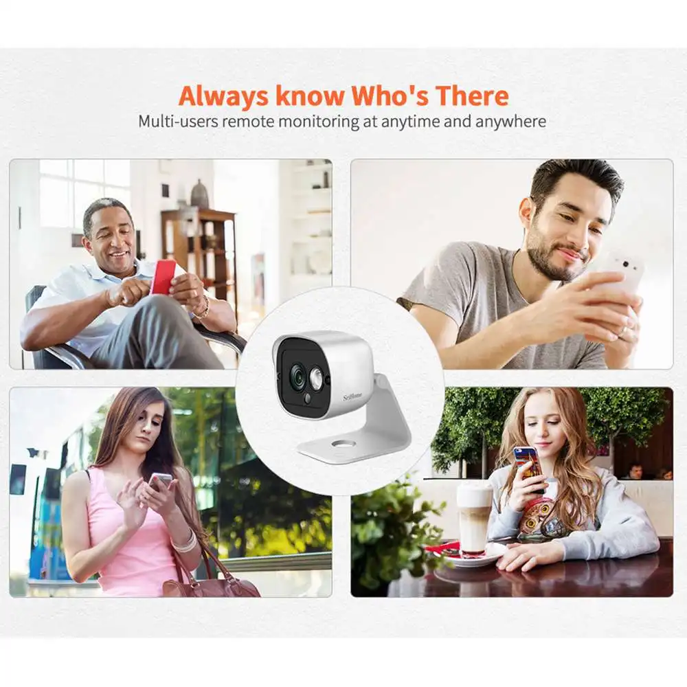 SriHome SH029 3MP 1296P Wi-Fi IP-камера Внутренняя Наружная вилка ЕС Радионяня Ночное видение