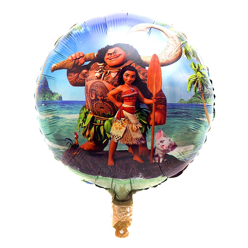 

5pcs/lot Happy Birthday Party Decoration Moana Theme 18 Inches Aluminum Foil Balloons Baby Shower Events Boys Favors Ballon