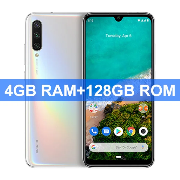 Глобальная версия Xiaomi mi, мобильный телефон A3 mi A3, 4 ГБ, 64 ГБ, Восьмиядерный процессор Snapdragon 665, 6,088 дюймов, 48MP+ 32MP, камера AI, 4030 мА/ч - Цвет: White 4GB 128GB
