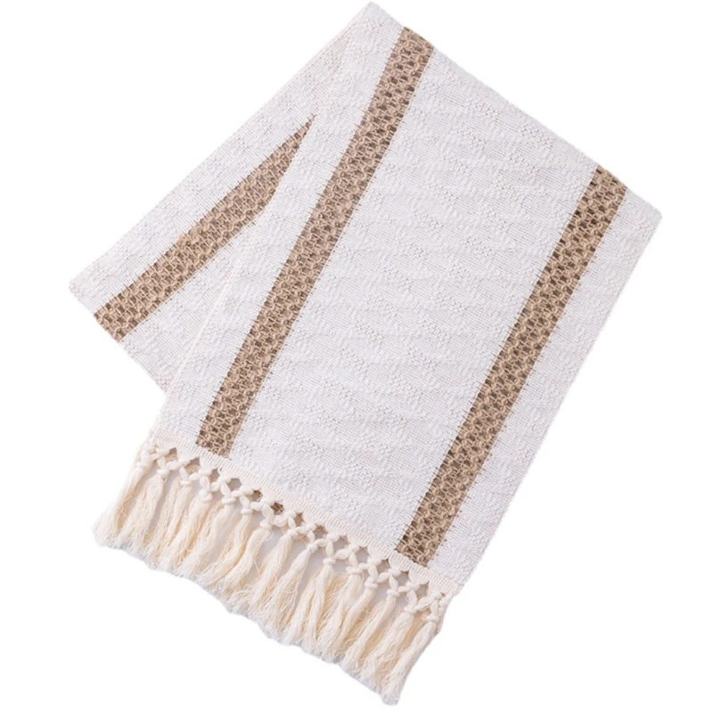 

896A скатерть из натуральной мешковины в стиле бохо с кисточками свадебный деревенский домашний фермерский обеденный стол