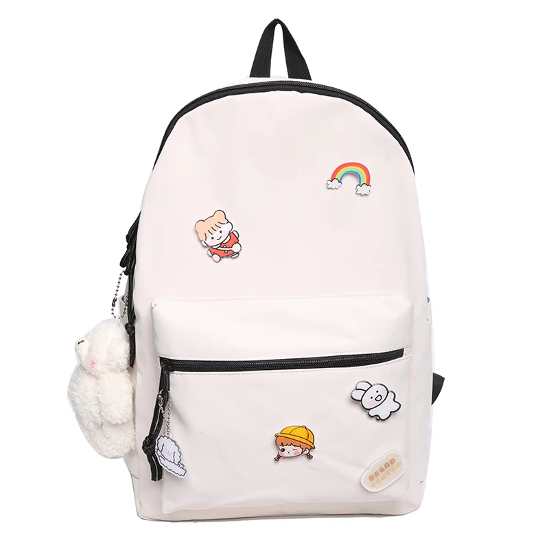 

Cute Girl Simple Backpacks For School 2021 Kawaii School Bags For Teens Female Korean Harajuku School Student Backpack Ladies