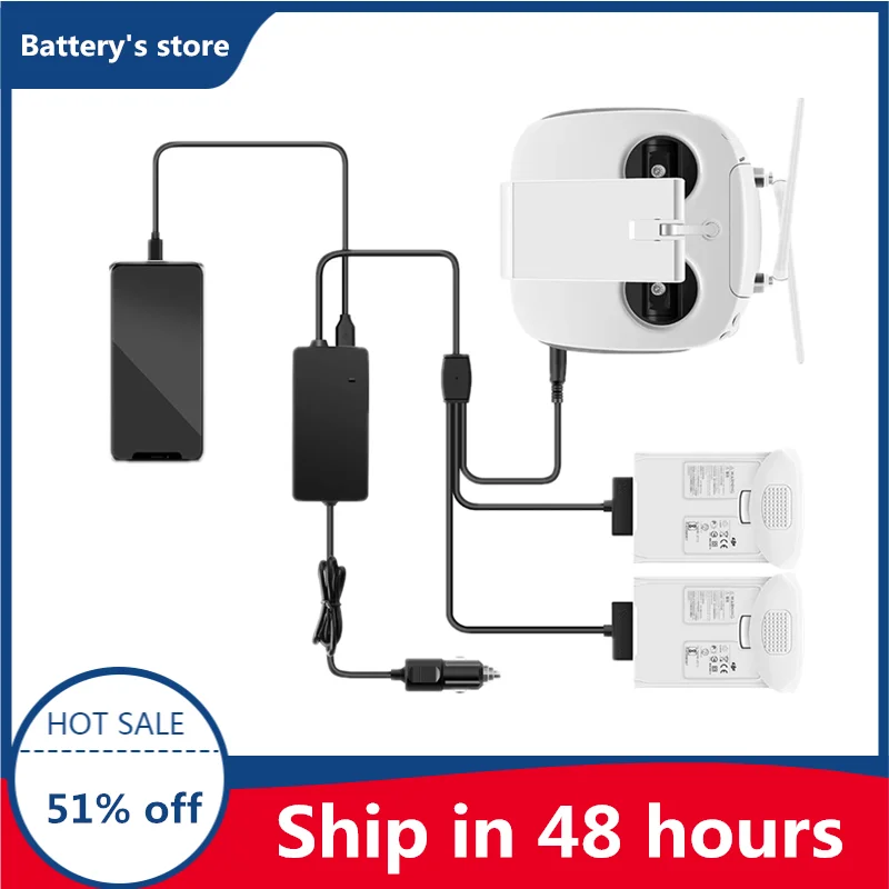 

Автомобильное зарядное устройство для DJI Phantom 4 Pro, портативное быстрое зарядное устройство с пультом дистанционного управления