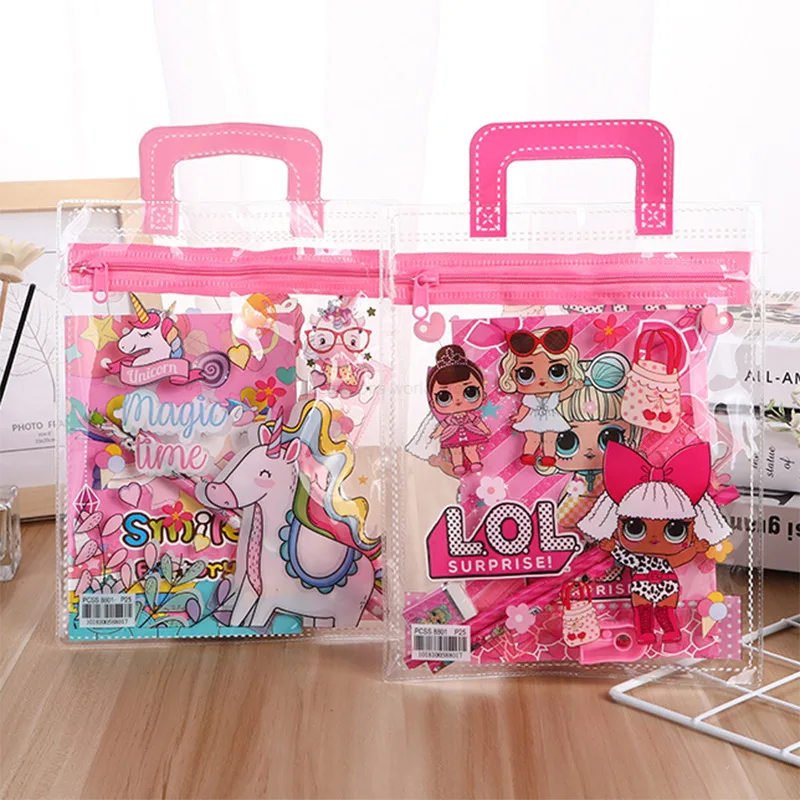 

lol surprise dolls creative surprise dolls portable PVC children's stationery set student school supplies Christmas gifts