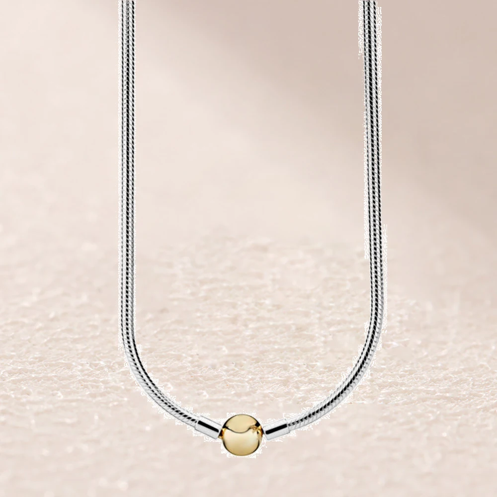 

590742HG MOMENTS NECKLACE WITH 14CT GOLD ROUND CLASP