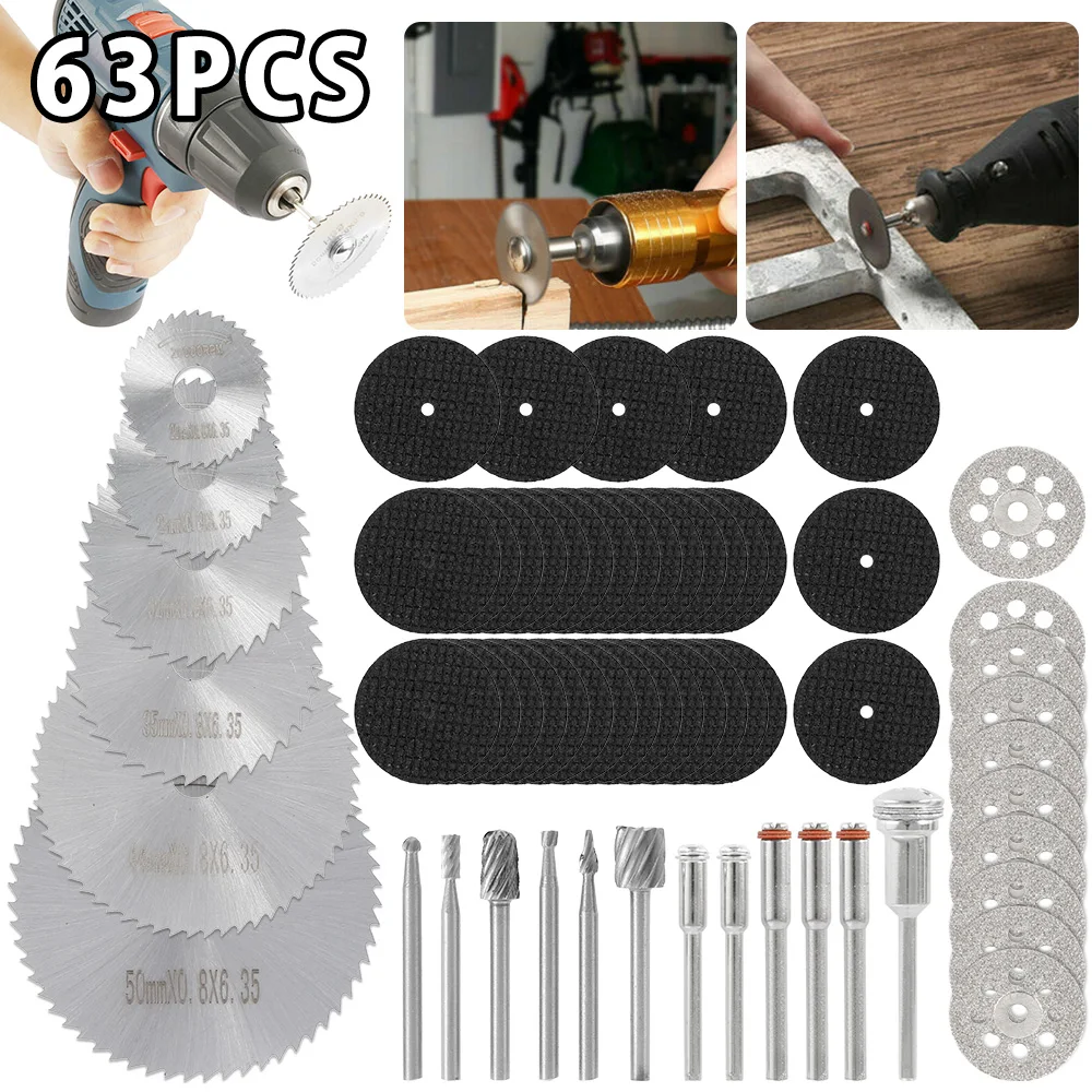 63 шт. алмазные режущие диски набор металлических лезвий для пилы из
