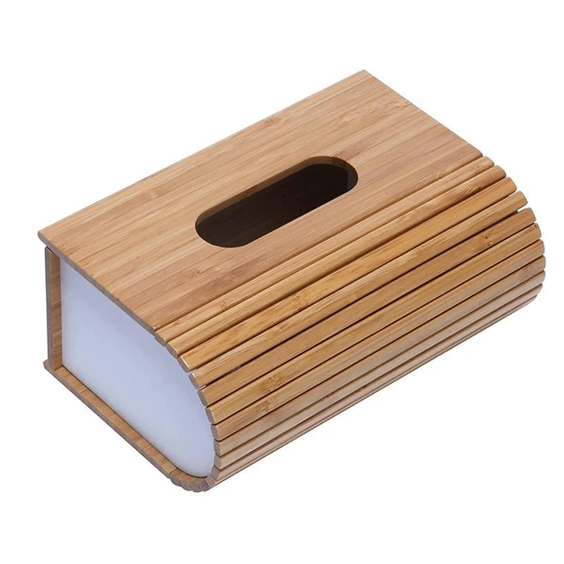 

Bamboo Tissue Box ,Facial Tissue Dispenser Box with Bamboo Lid,Napkin Organizer for Bathroom, Bedroom, Living Room