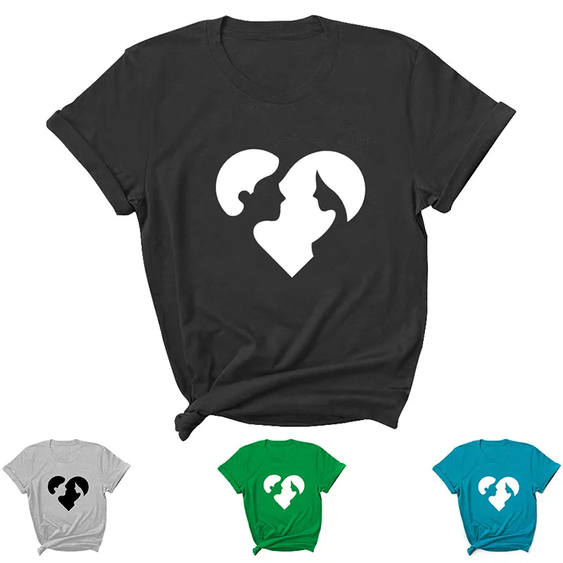 

Женская футболка с коротким рукавом и круглым вырезом, свободного покроя