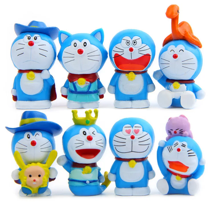Kawaii Doraemon 8 шт./лот аниме мультфильм Дораэмон ПВХ экшн-фигурка игрушка мини модель
