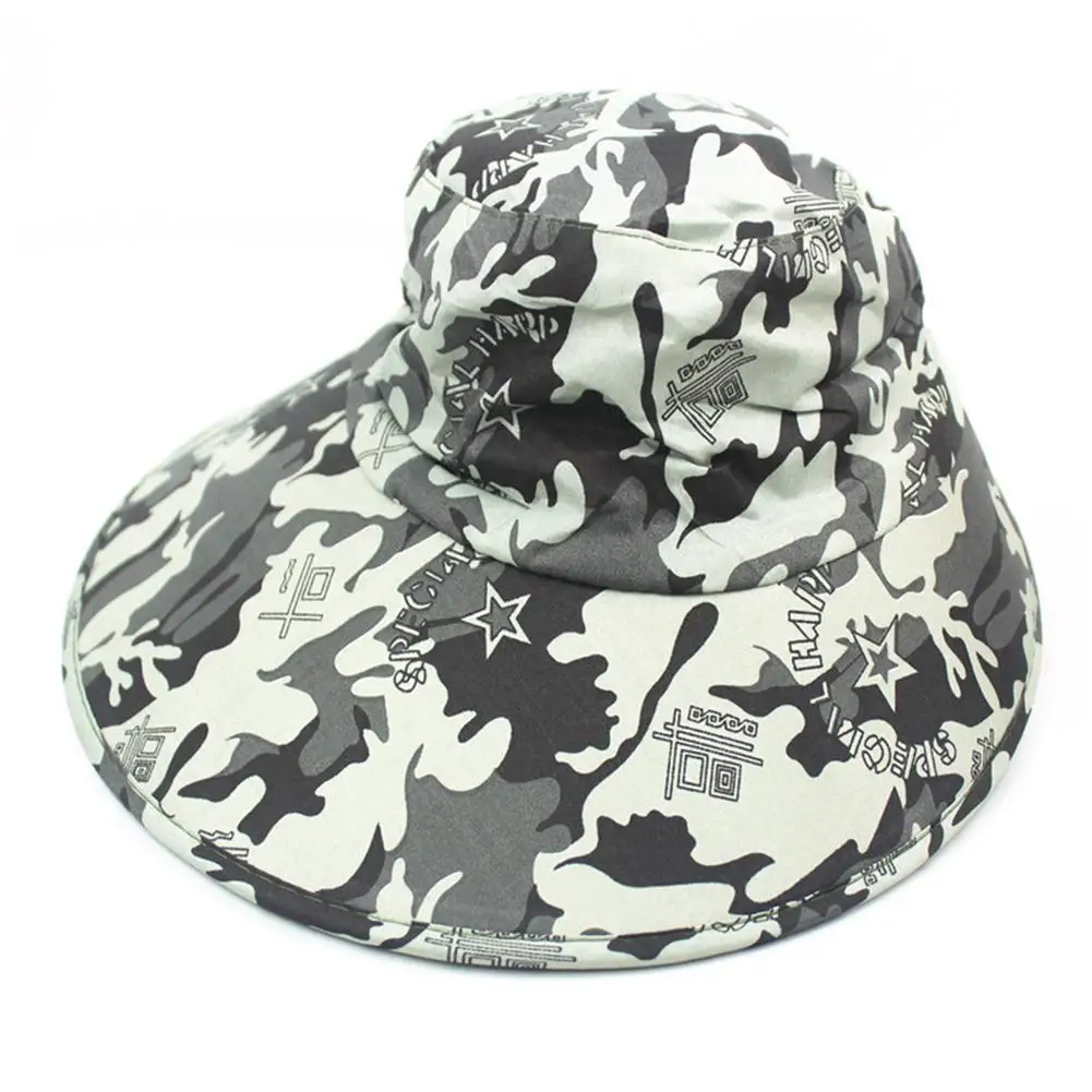 

Unisex Camo Anti-UV Breathable Wide Brim Outdoor Fishing Hat with Face Neck Flap